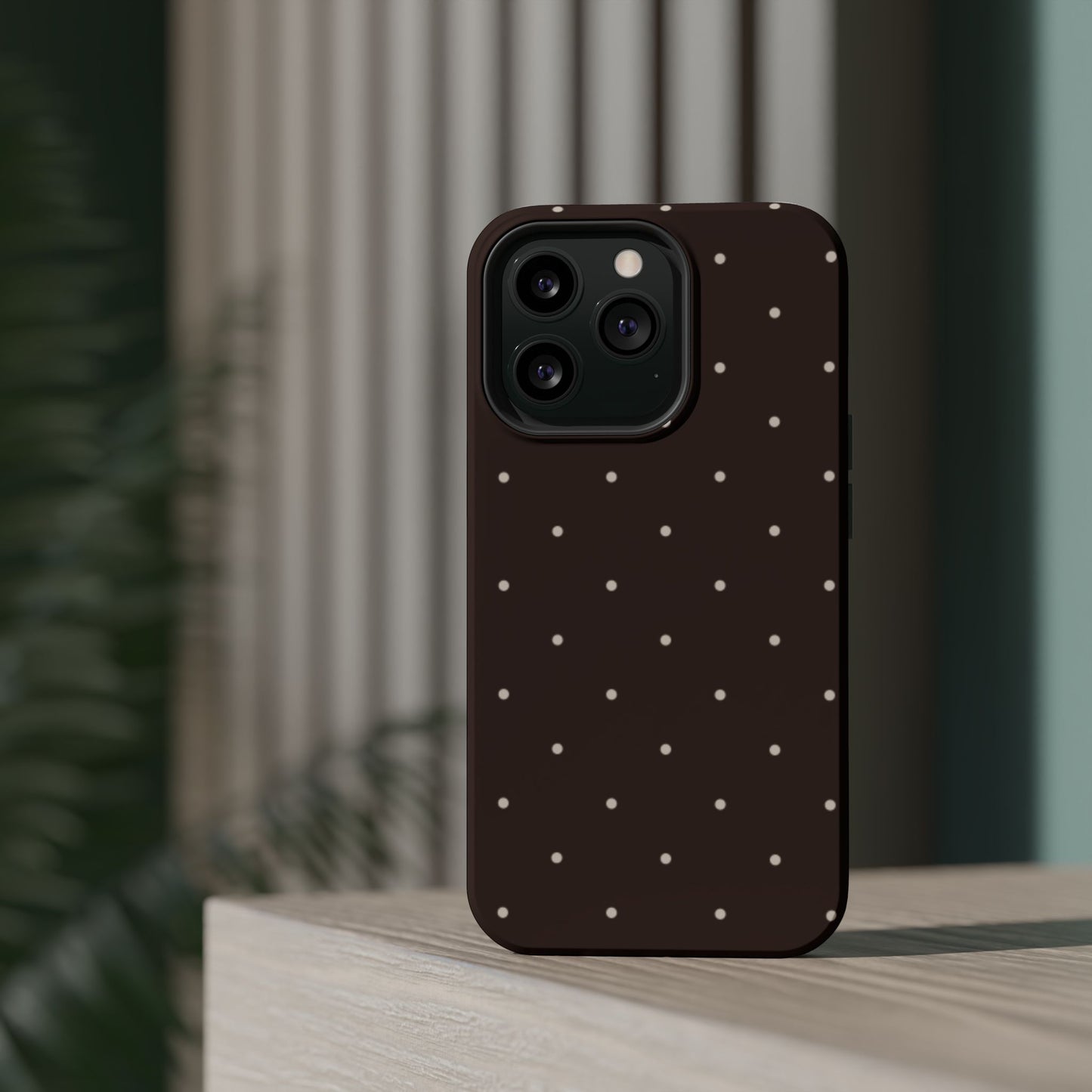 Polka Pop Case in Espresso Brown + Off White