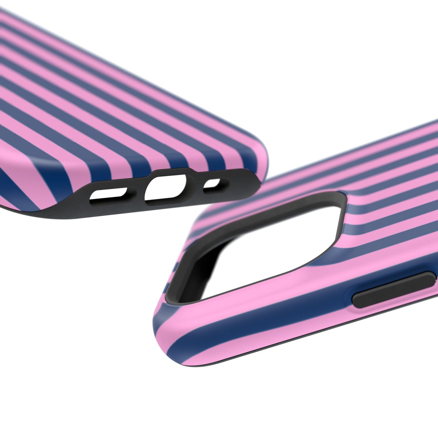 Summer Stripes Case in Dark Blue + Poppy Pink