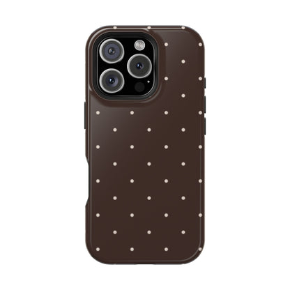 Polka Pop Case in Espresso Brown + Off White