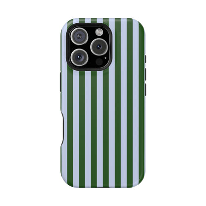 Summer Stripes Case in Forest Green + Baby Blue