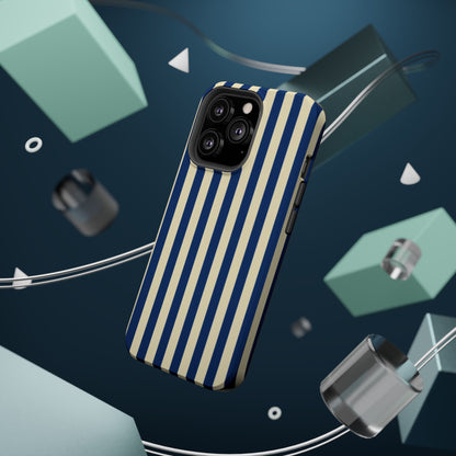 Summer Stripes Case in Butter Yellow + Dark Blue