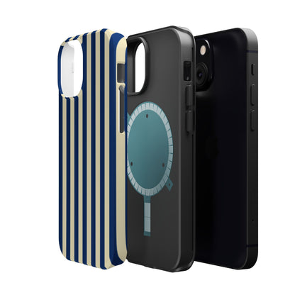 Summer Stripes Case in Butter Yellow + Dark Blue