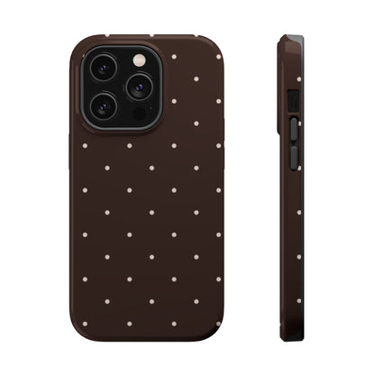 Polka Pop Case in Espresso Brown + Off White