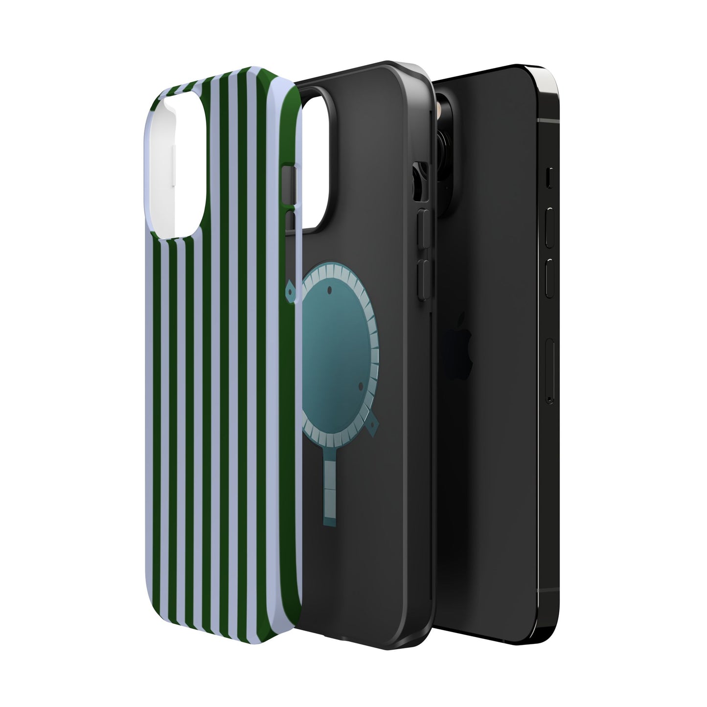 Summer Stripes Case in Forest Green + Baby Blue