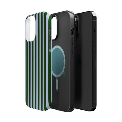 Summer Stripes Case in Forest Green + Baby Blue