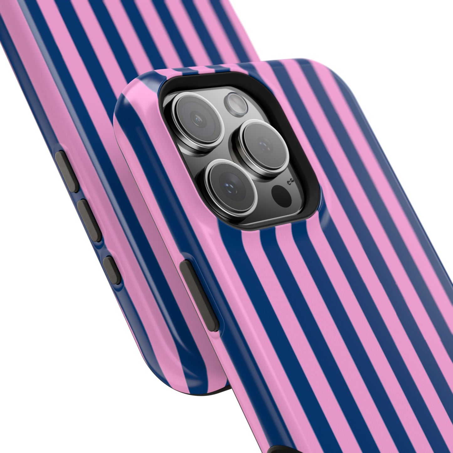 Summer Stripes Case in Dark Blue + Poppy Pink