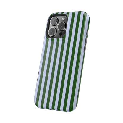 Summer Stripes Case in Forest Green + Baby Blue