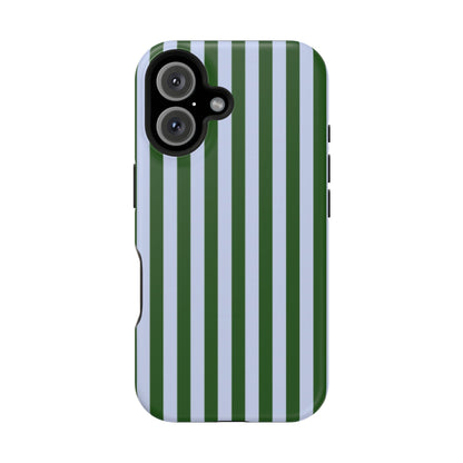 Summer Stripes Case in Forest Green + Baby Blue