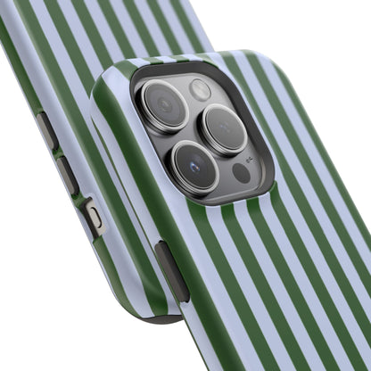 Summer Stripes Case in Forest Green + Baby Blue