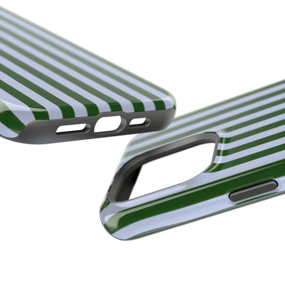 Summer Stripes Case in Forest Green + Baby Blue