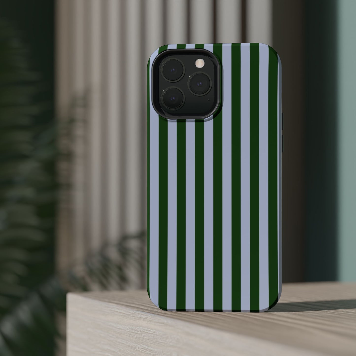 Summer Stripes Case in Forest Green + Baby Blue