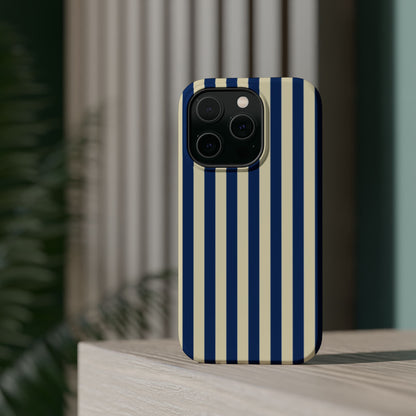 Summer Stripes Case in Butter Yellow + Dark Blue