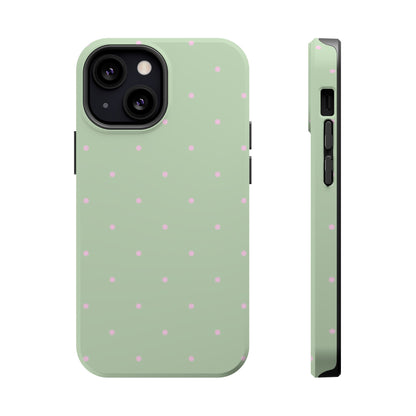 Polka Pop Case in Mint Green + Princess Pink