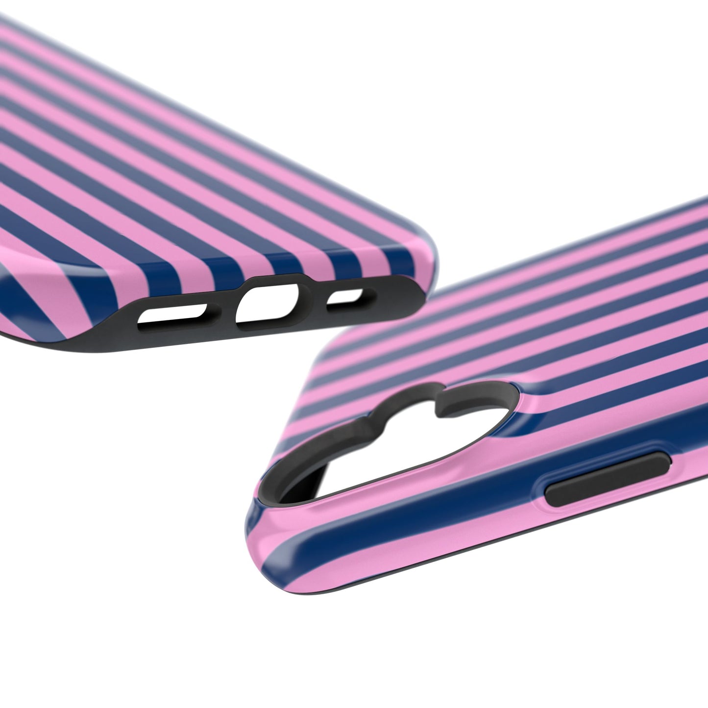 Summer Stripes Case in Dark Blue + Poppy Pink