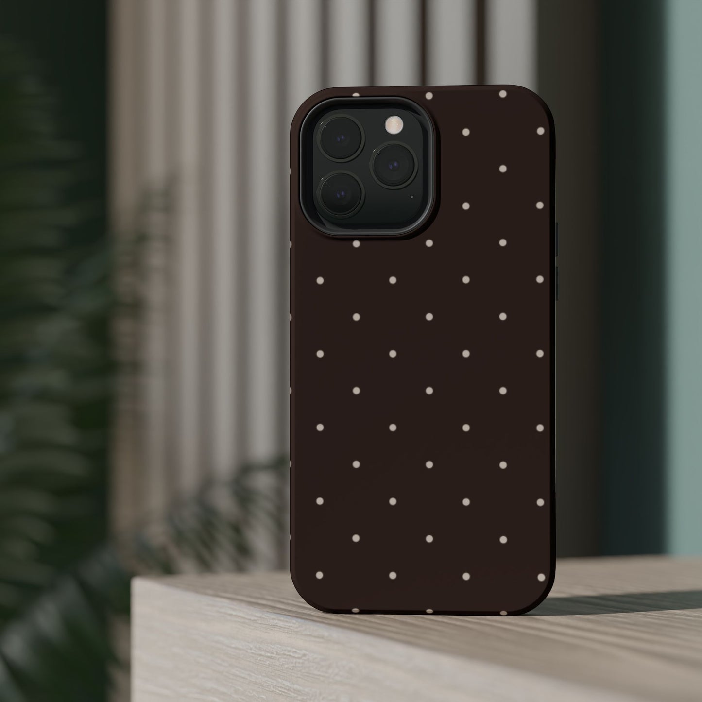 Polka Pop Case in Espresso Brown + Off White