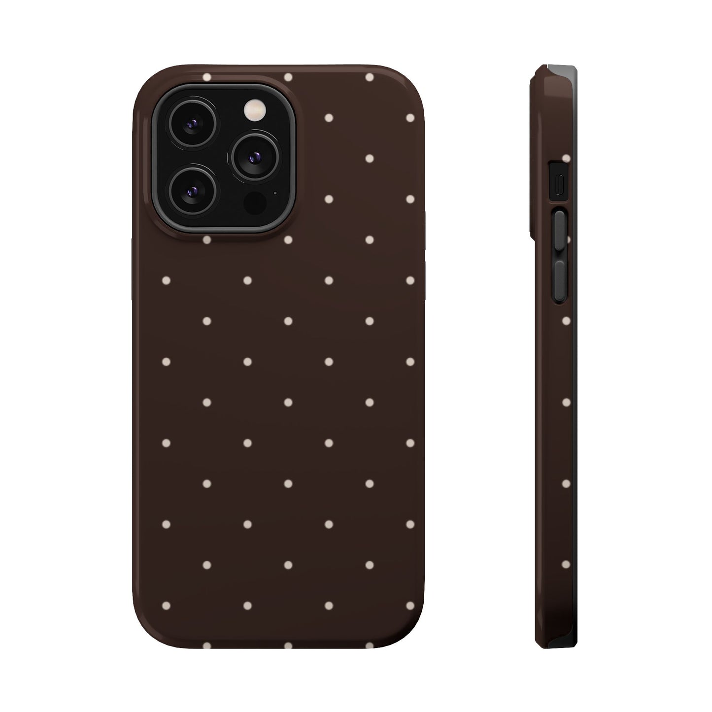 Polka Pop Case in Espresso Brown + Off White