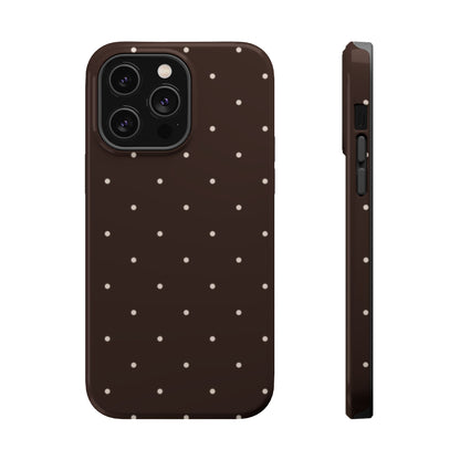 Polka Pop Case in Espresso Brown + Off White