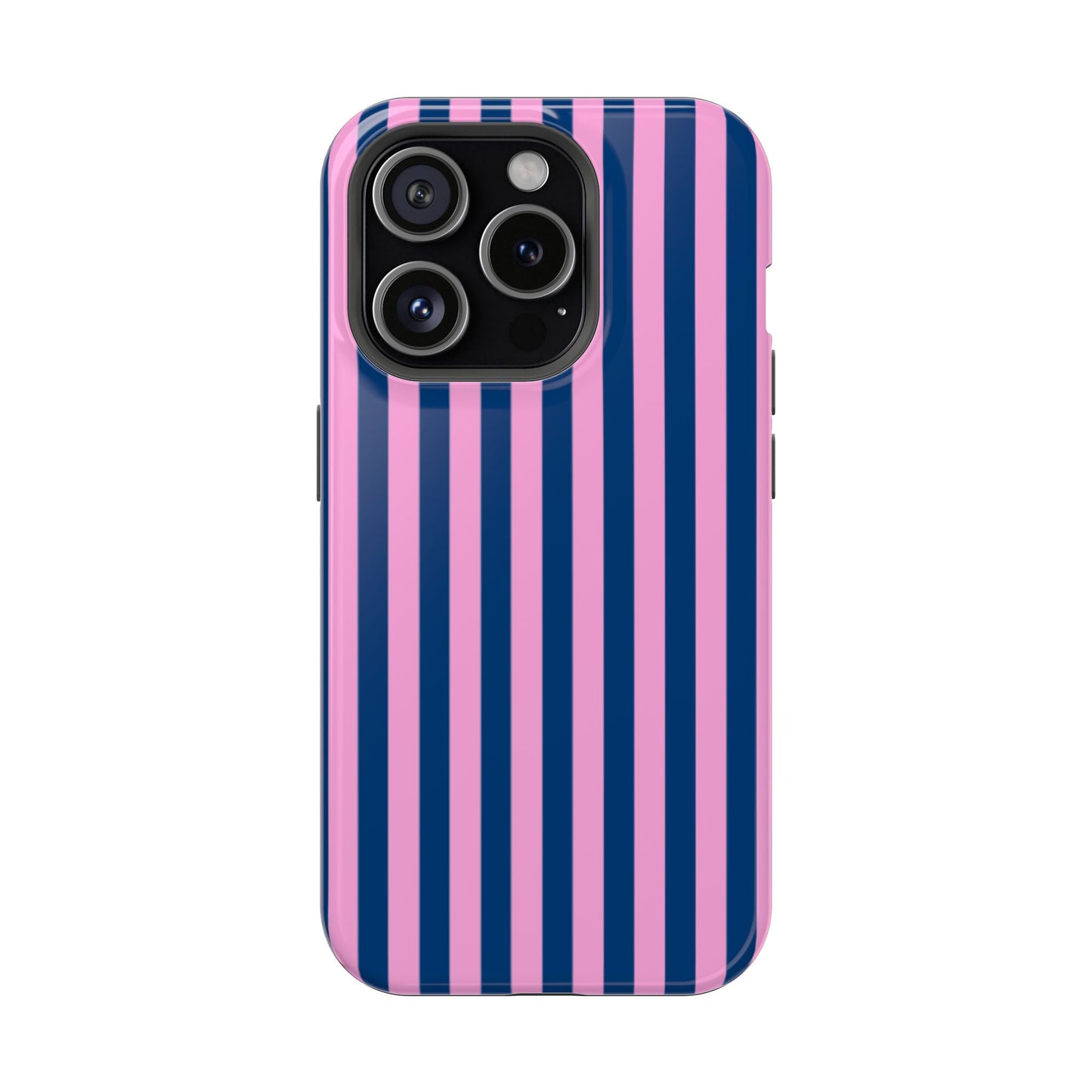 Summer Stripes Case in Dark Blue + Poppy Pink