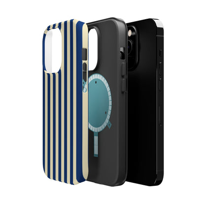 Summer Stripes Case in Butter Yellow + Dark Blue