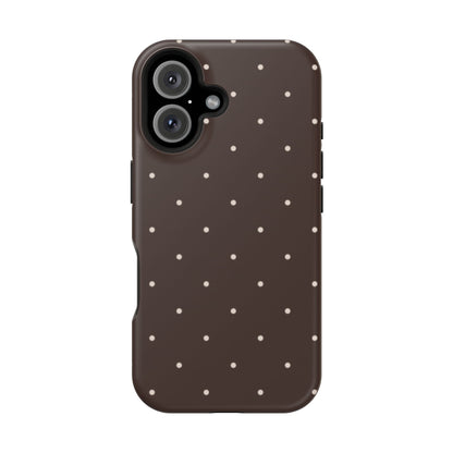 Polka Pop Case in Espresso Brown + Off White