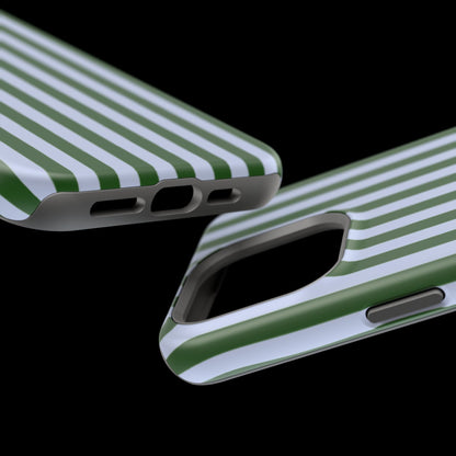 Summer Stripes Case in Forest Green + Baby Blue