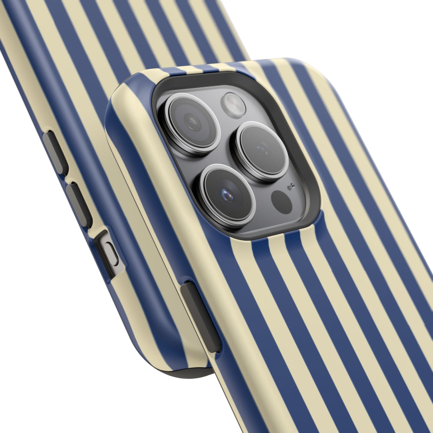 Summer Stripes Case in Butter Yellow + Dark Blue