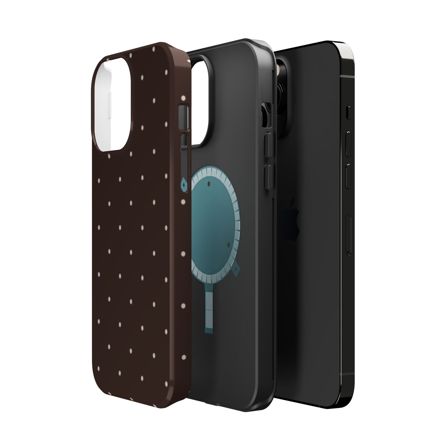Polka Pop Case in Espresso Brown + Off White