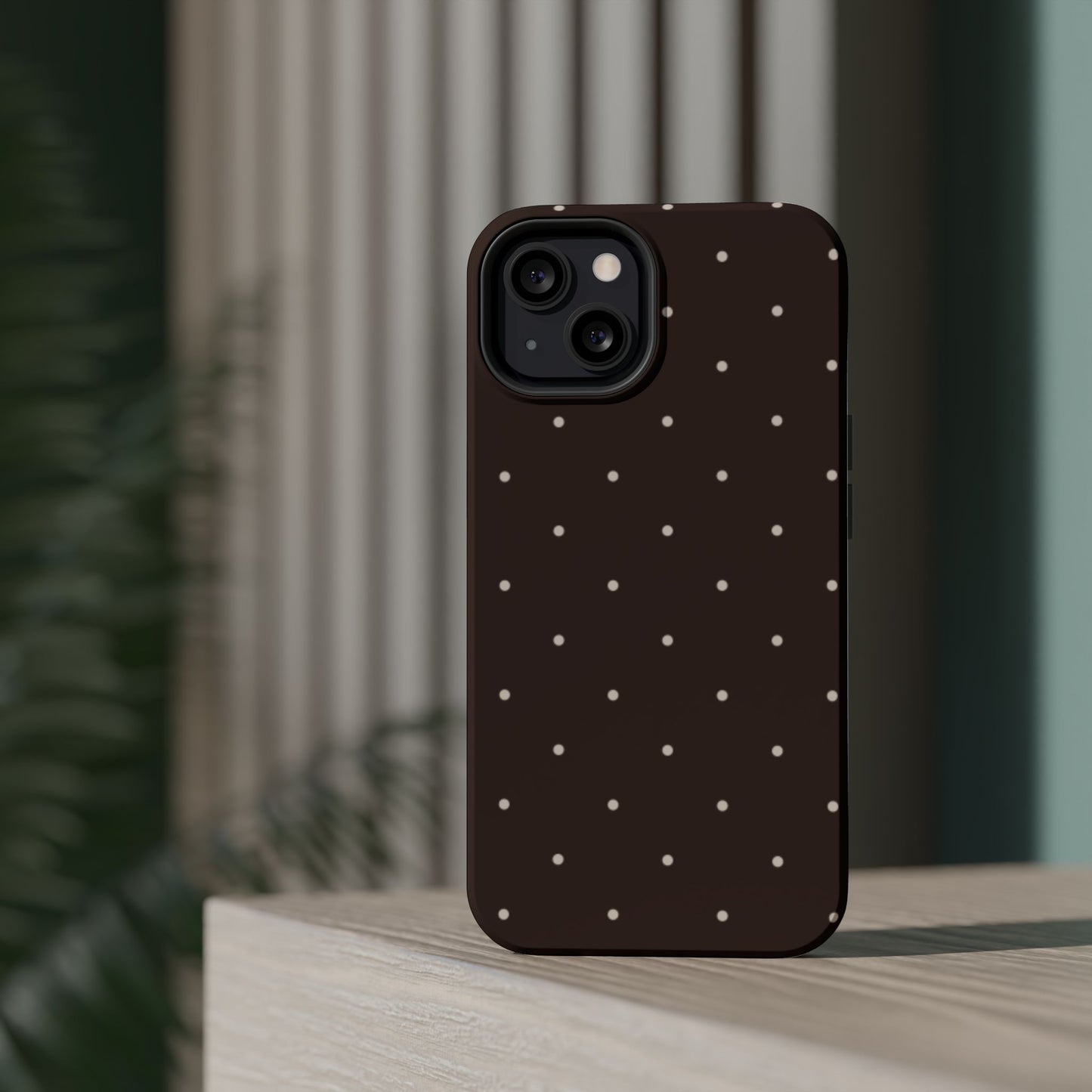 Polka Pop Case in Espresso Brown + Off White