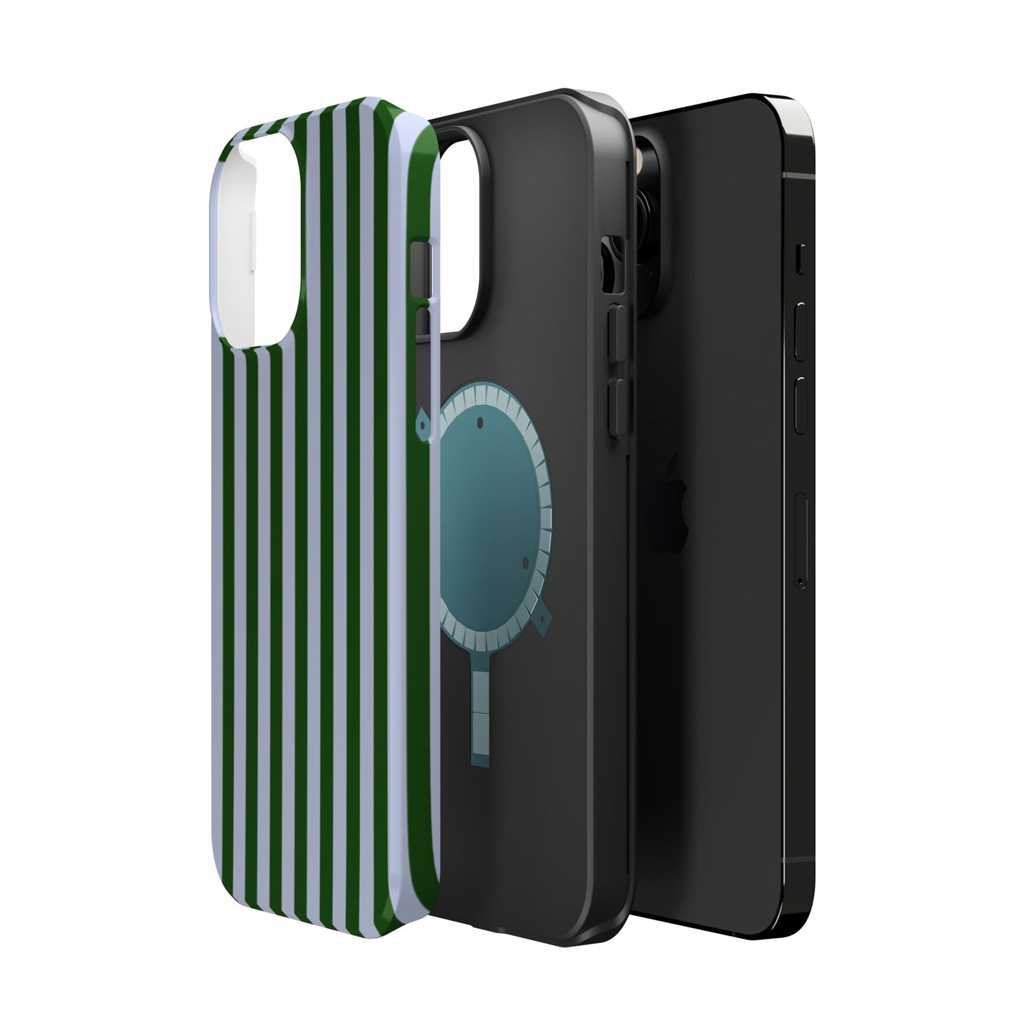 Summer Stripes Case in Forest Green + Baby Blue