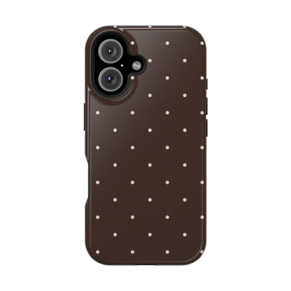 Polka Pop Case in Espresso Brown + Off White