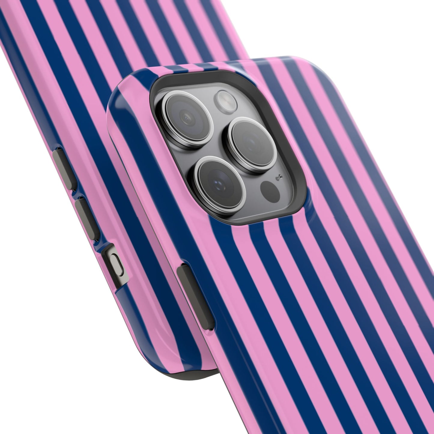 Summer Stripes Case in Dark Blue + Poppy Pink