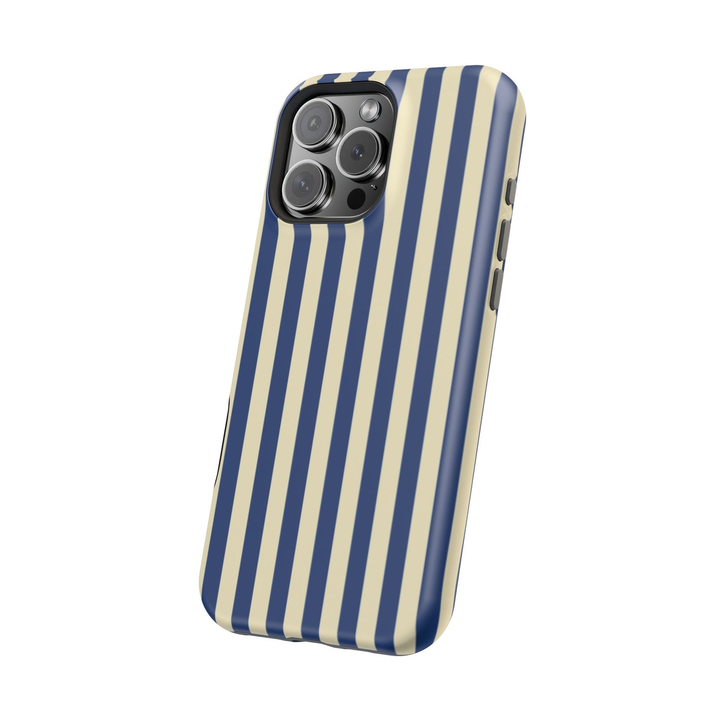 Summer Stripes Case in Butter Yellow + Dark Blue
