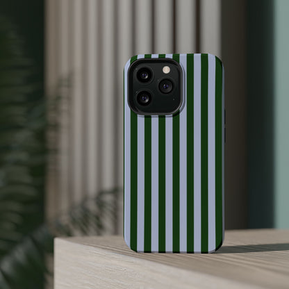 Summer Stripes Case in Forest Green + Baby Blue