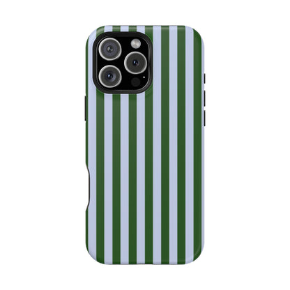 Summer Stripes Case in Forest Green + Baby Blue