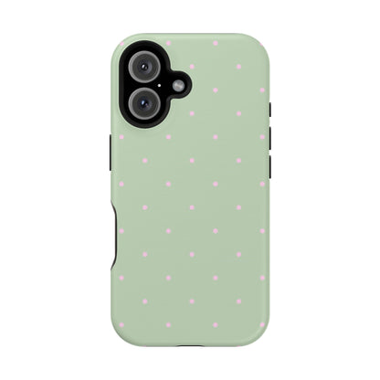 Polka Pop Case in Mint Green + Princess Pink