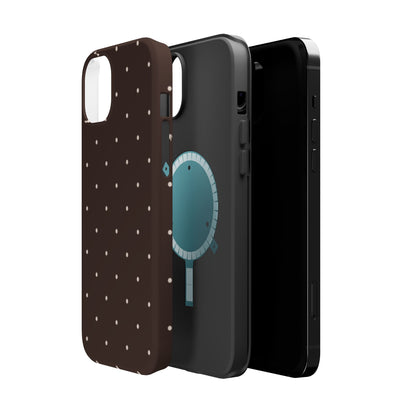 Polka Pop Case in Espresso Brown + Off White