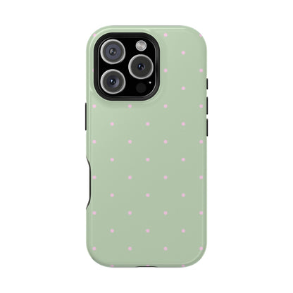 Polka Pop Case in Mint Green + Princess Pink