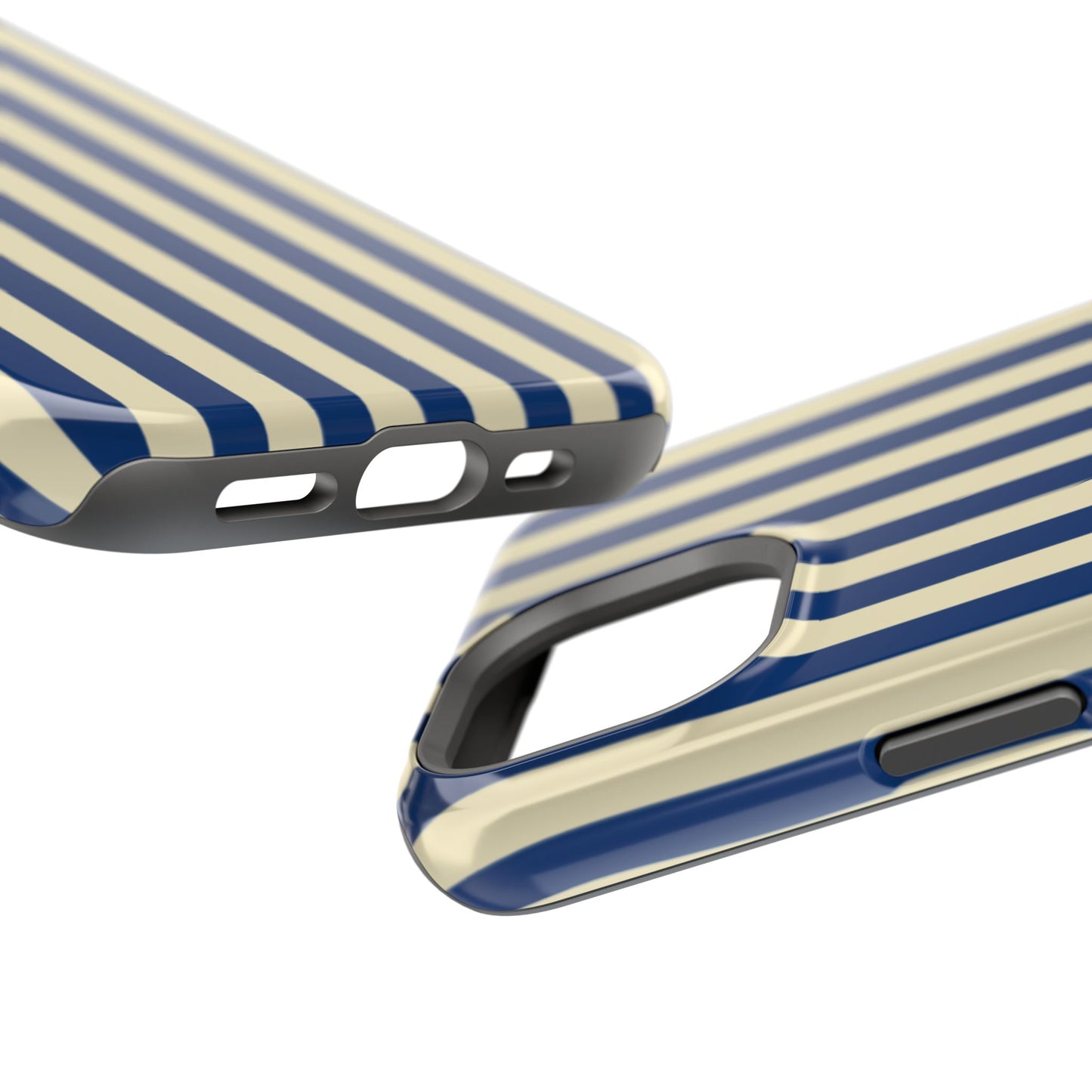 Summer Stripes Case in Butter Yellow + Dark Blue