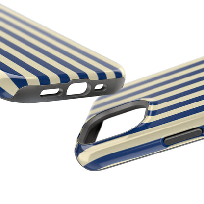 Summer Stripes Case in Butter Yellow + Dark Blue