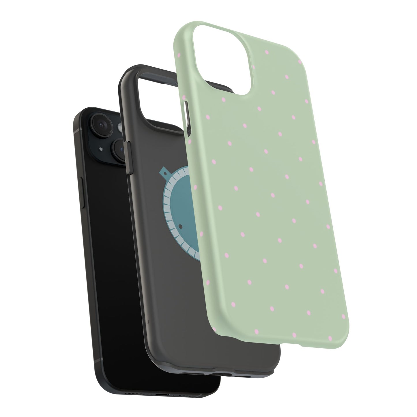 Polka Pop Case in Mint Green + Princess Pink