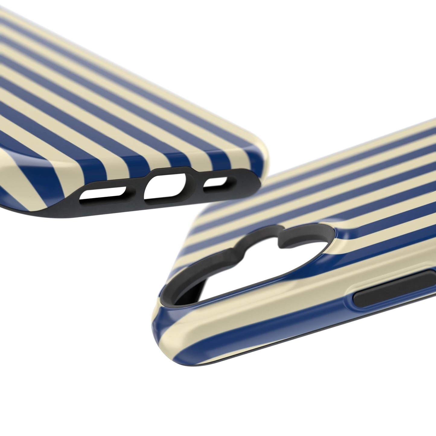 Summer Stripes Case in Butter Yellow + Dark Blue