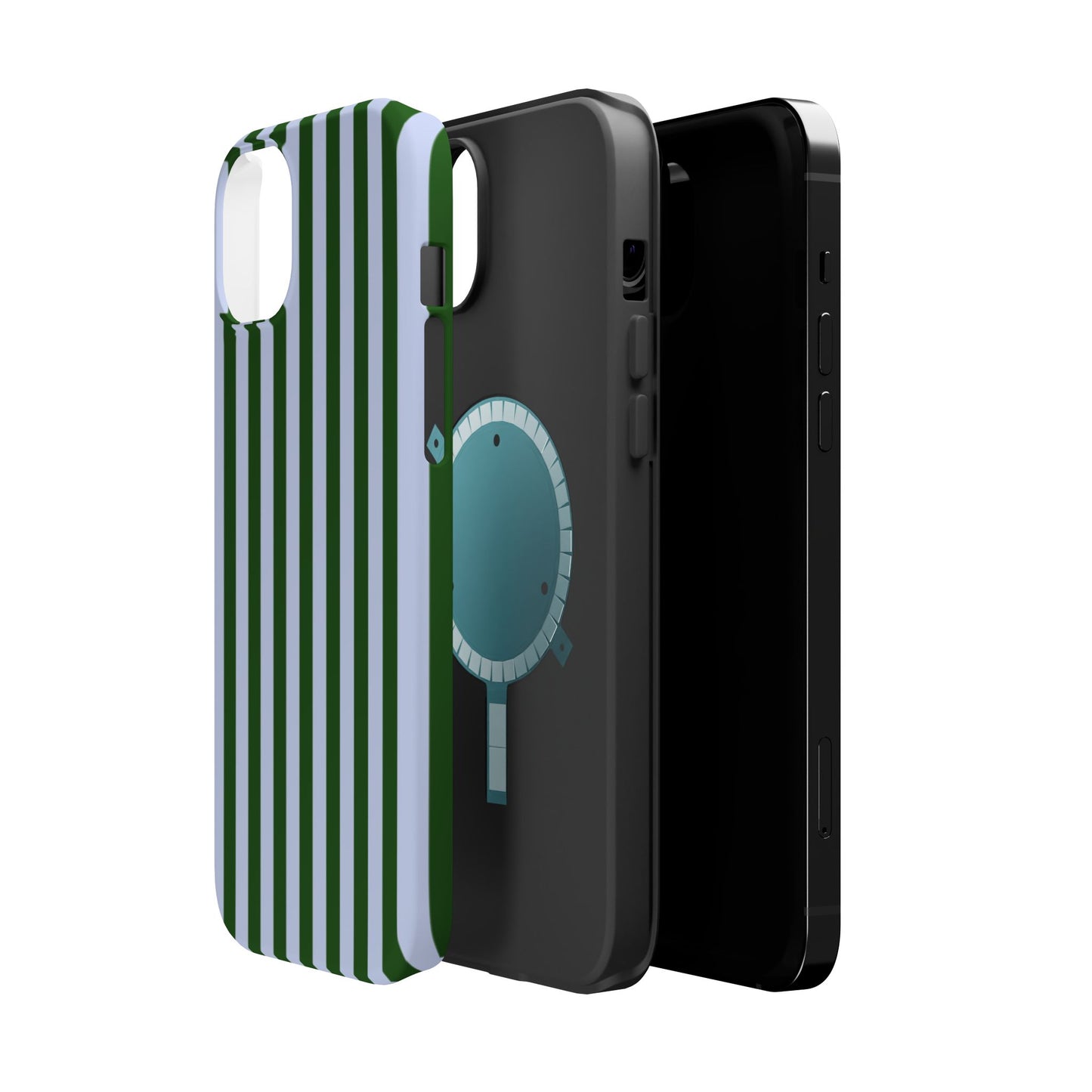Summer Stripes Case in Forest Green + Baby Blue