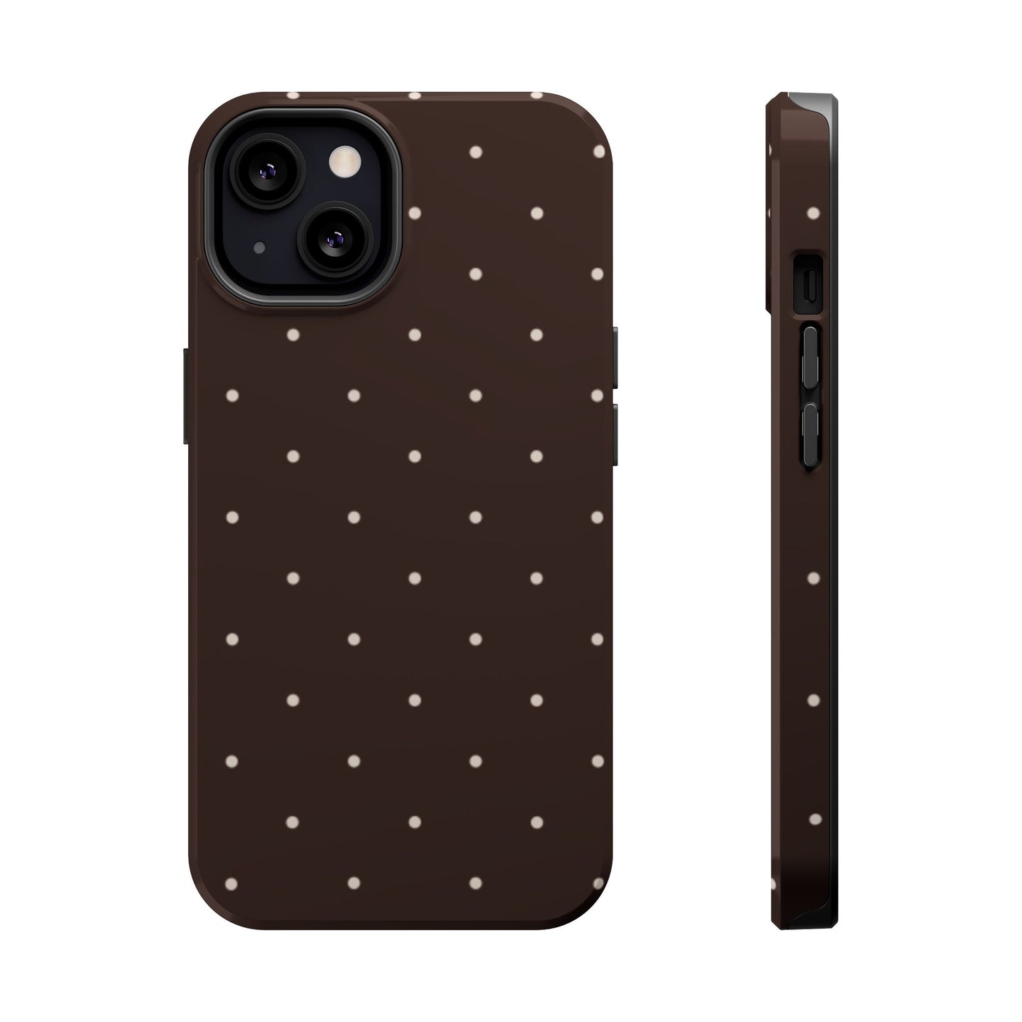 Polka Pop Case in Espresso Brown + Off White