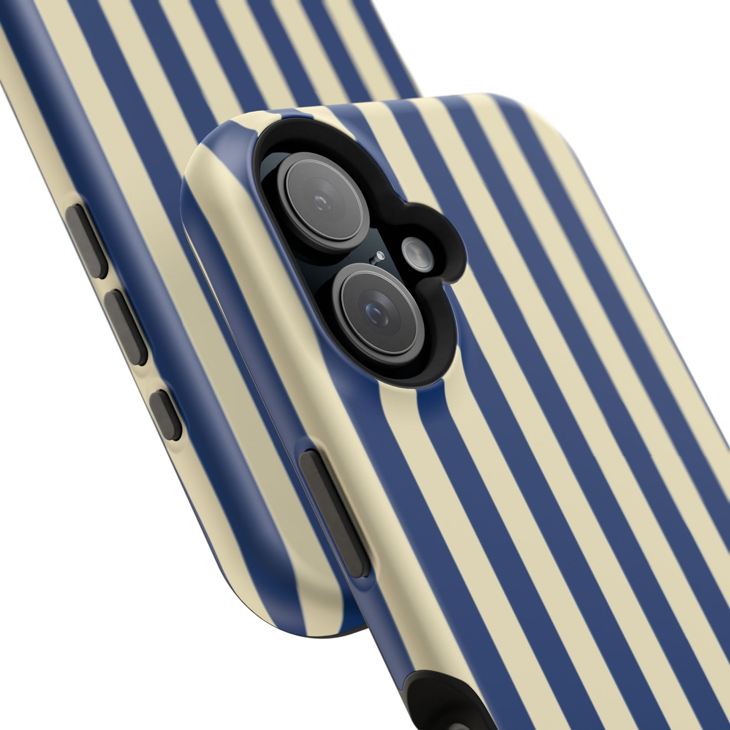 Summer Stripes Case in Butter Yellow + Dark Blue