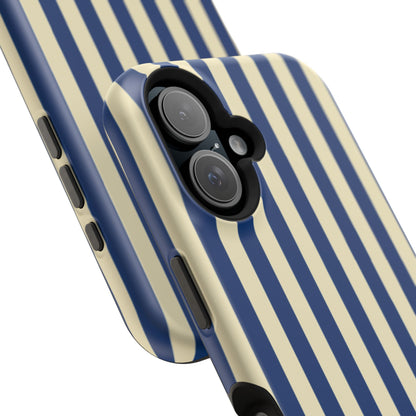 Summer Stripes Case in Butter Yellow + Dark Blue