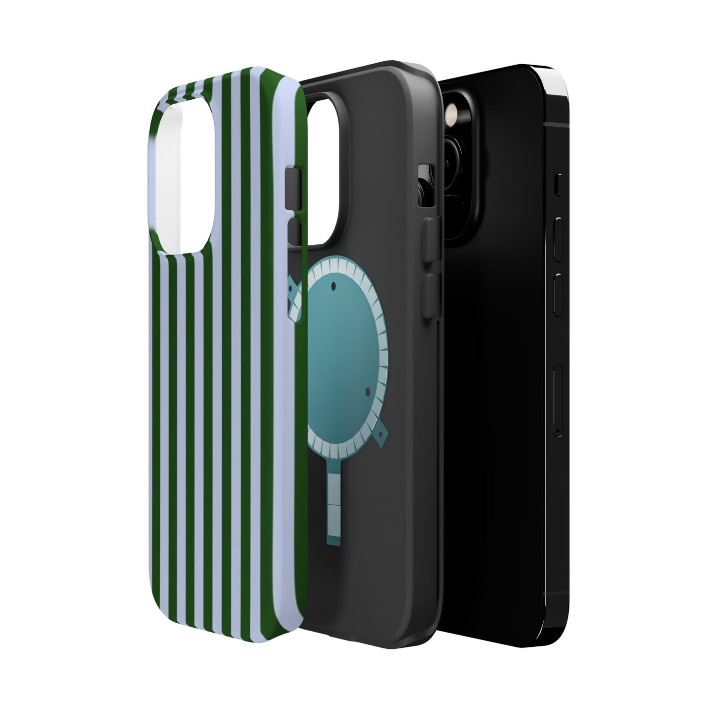 Summer Stripes Case in Forest Green + Baby Blue