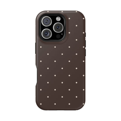 Polka Pop Case in Espresso Brown + Off White
