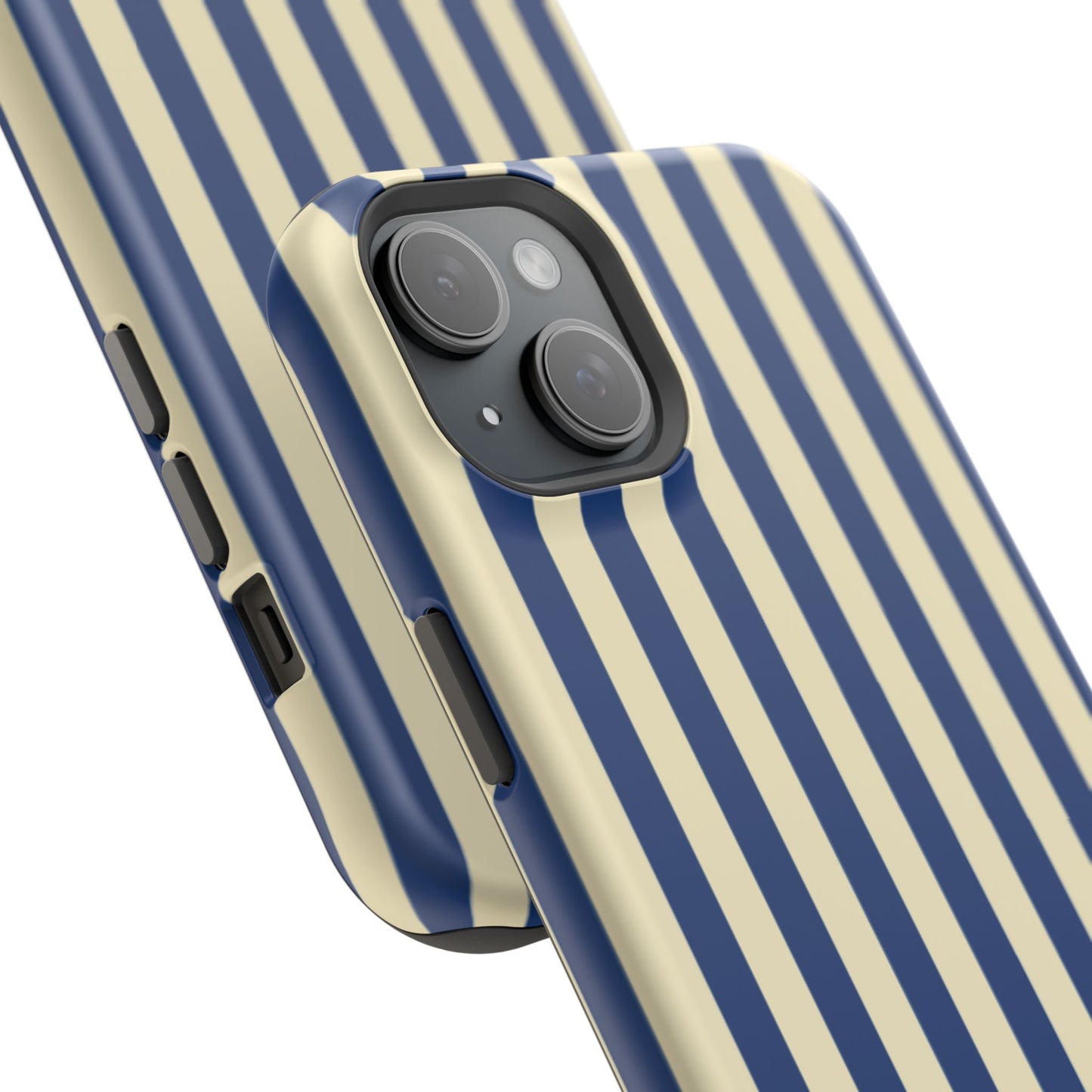 Summer Stripes Case in Butter Yellow + Dark Blue