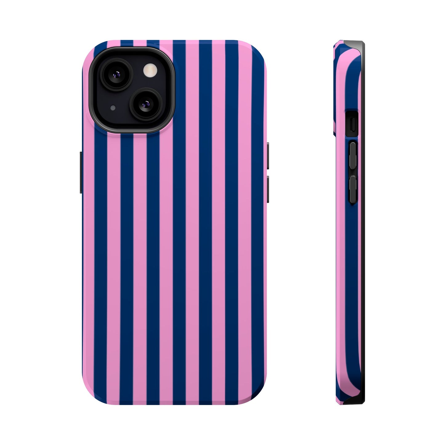 Summer Stripes Case in Dark Blue + Poppy Pink