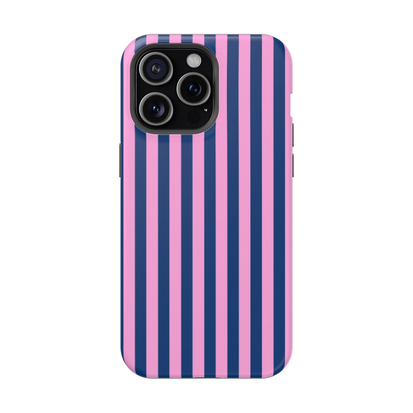 Summer Stripes Case in Dark Blue + Poppy Pink